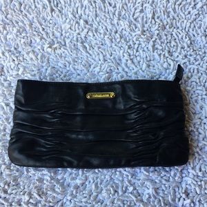 Michael Kors Leather Pleated Clutch Bag
